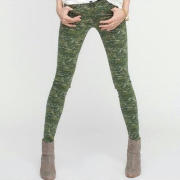 Rag & Bone Skinny Green Digital Graphic Camo Stretch Ankle Jeans 27 - Picture 3 of 10